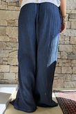Rustic Nature Bubble Cotton Split Kick Pant Washed Navy